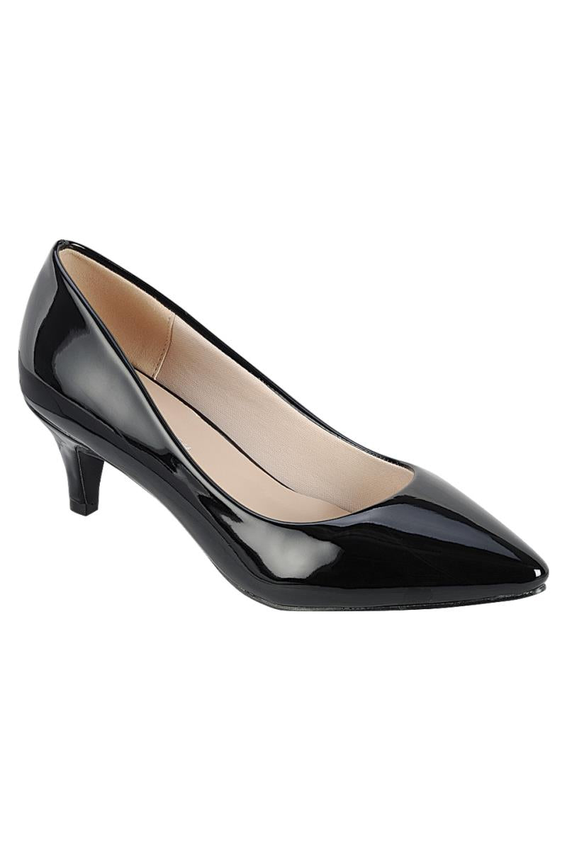 "Dashua" Pointed Toe Black Low Heels
