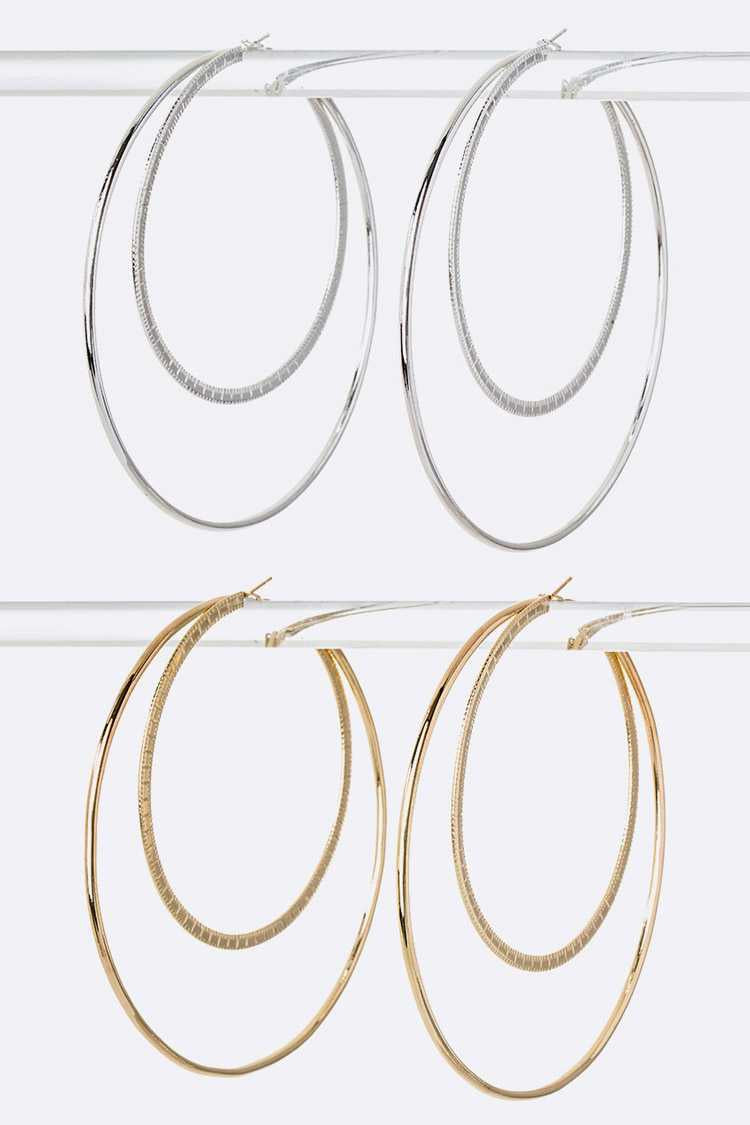 Large Double Hoop Earrings