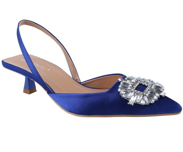 "Jacqueline" Blue Low Heels