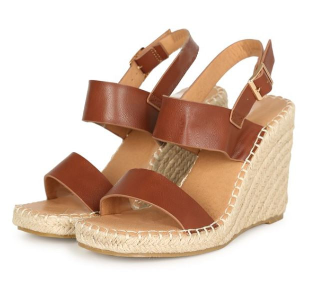 "Melanie" Brown Wedges