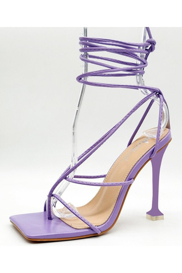 "Ryan" Lavender Lace Up Heels