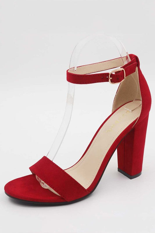 "Tonia" Red Block Heels