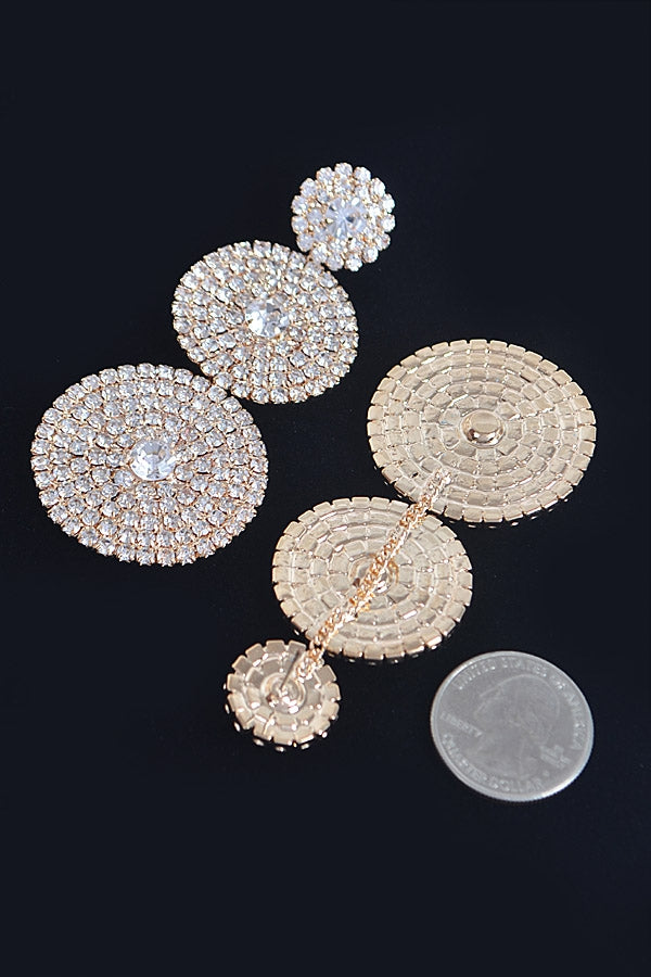 Jeweled Round Drop Earrings