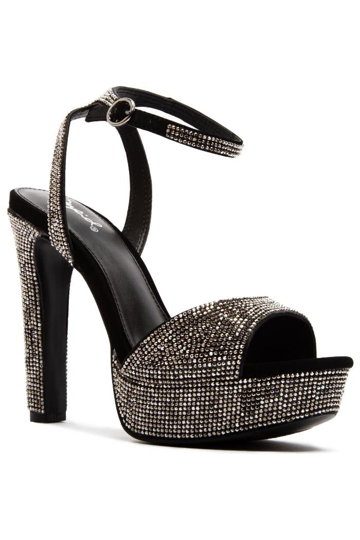 "Yasmine" Black Platform Heels