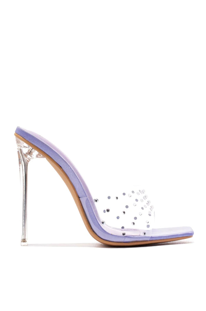"Neicy" Clear Lavender Heels
