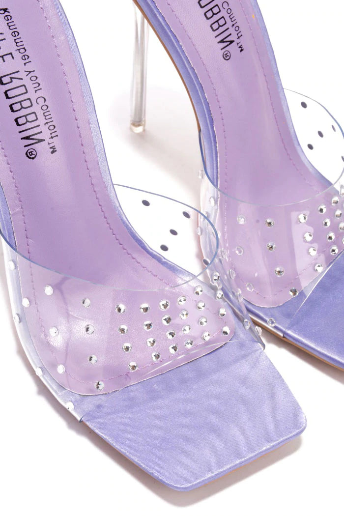 "Neicy" Clear Lavender Heels