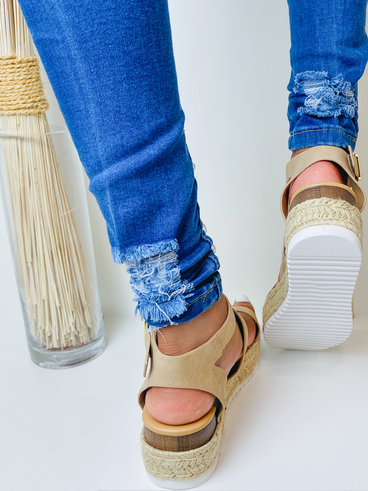 "Jody" Beige Platform Sandals
