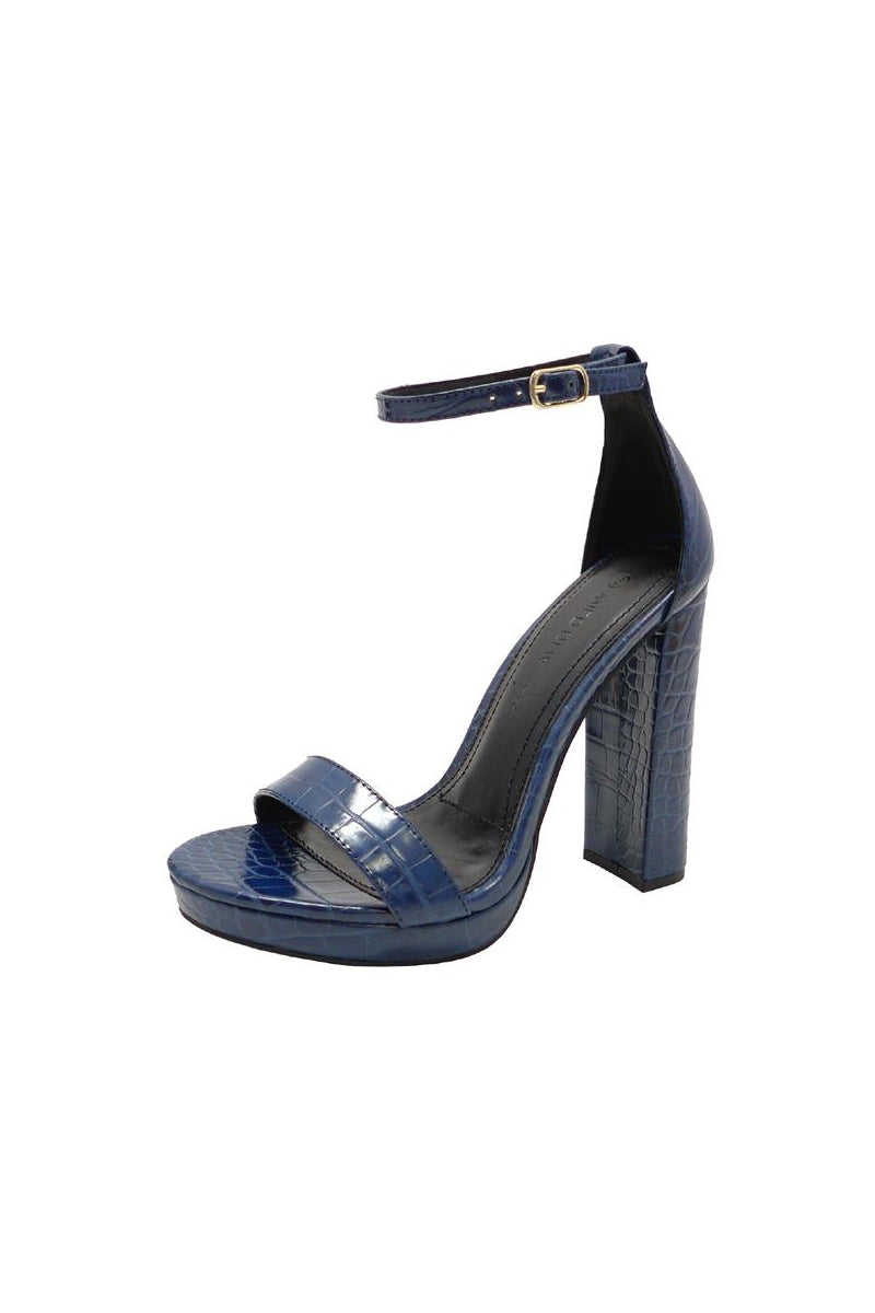 "Ciara" Navy Textured Platform Heels