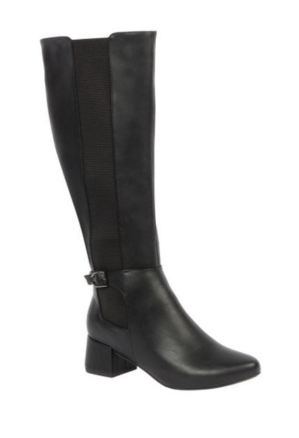 "Casey" Vegan Leather Knee High Black Boots