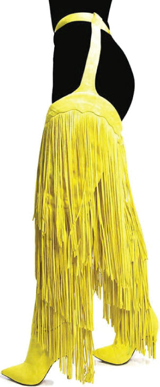 "Love" Waist High Fringe Boots