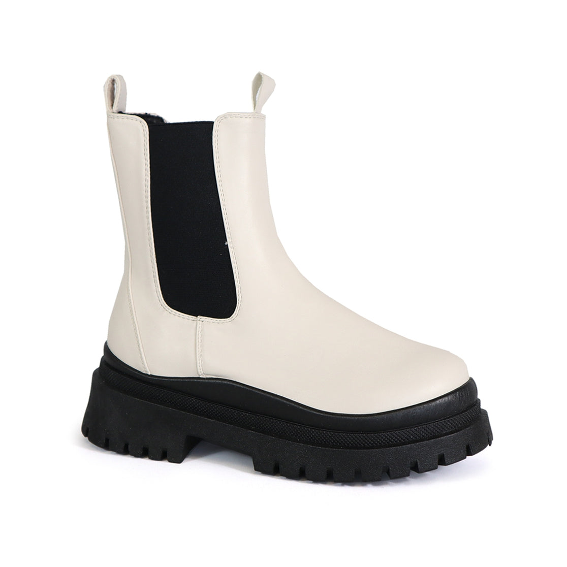 "Zahara" Ivory Platform Booties