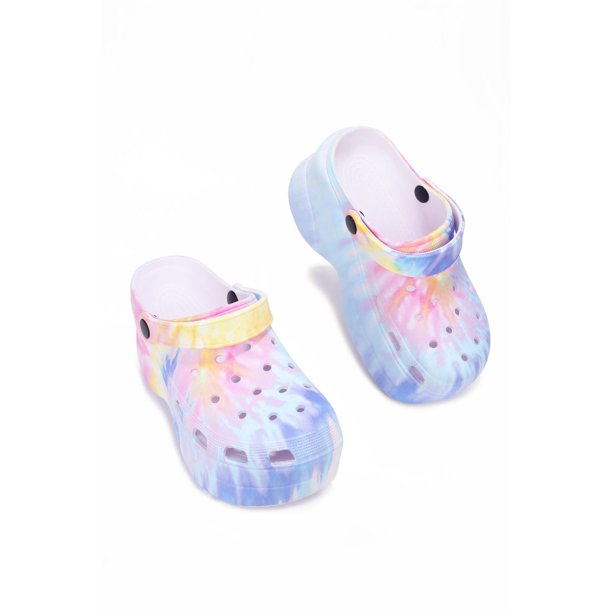 "Tanya" Tie-Dye Platform Clogs