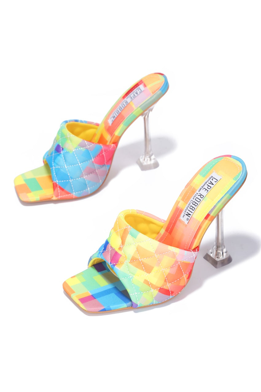 "Zoe" Rainbow Slip on Heels