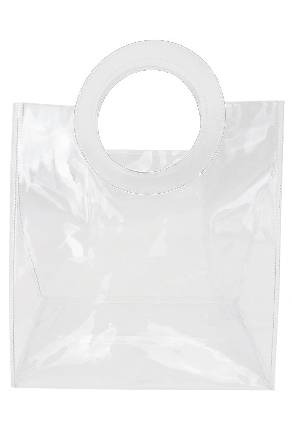 "Cherry" Clear Ring Handle Tote Bag