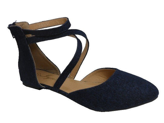 "Adina" Denim Flats