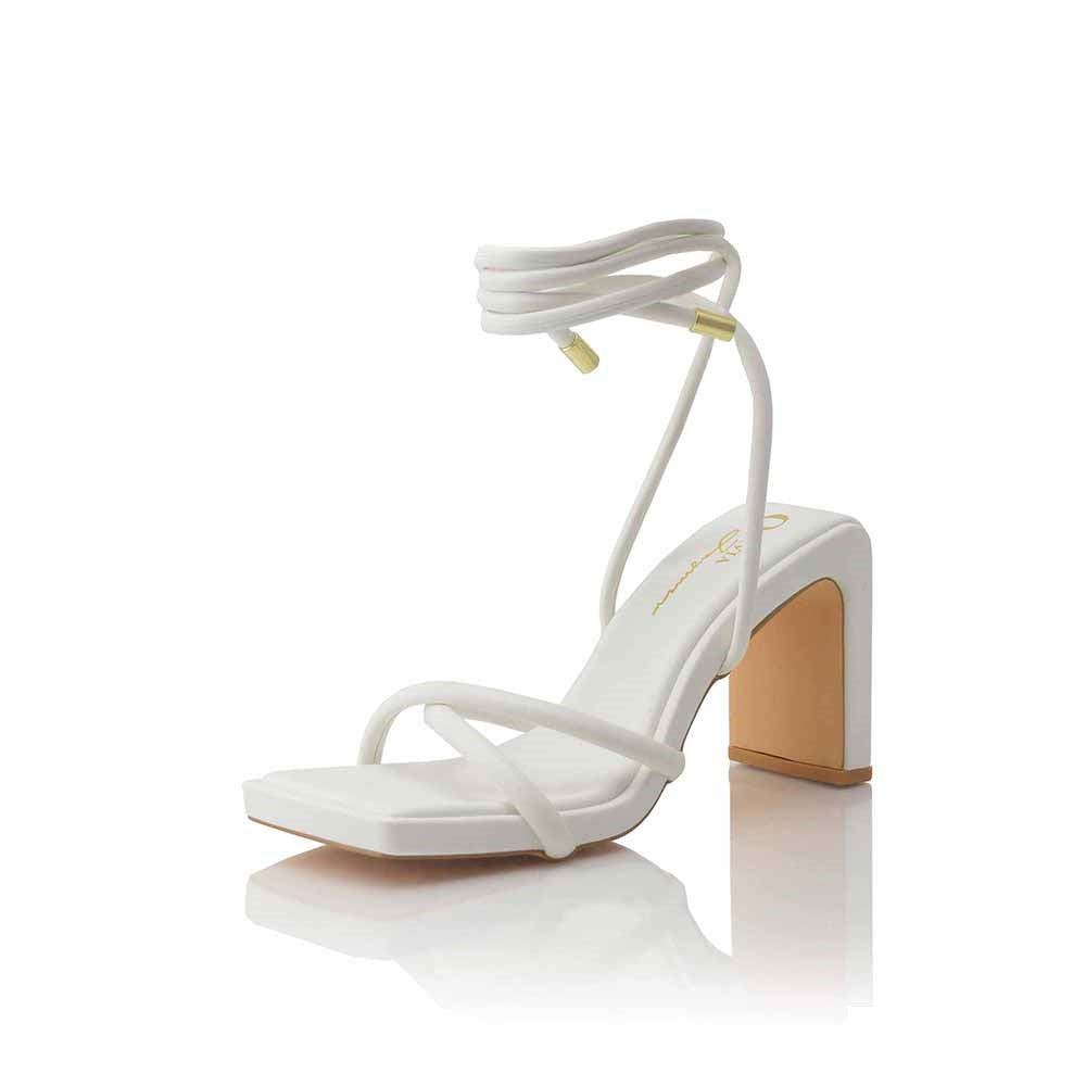 "Monica" White Heels