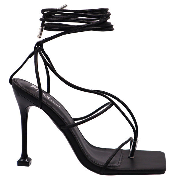 "Ryan" Black Lace Up Heels