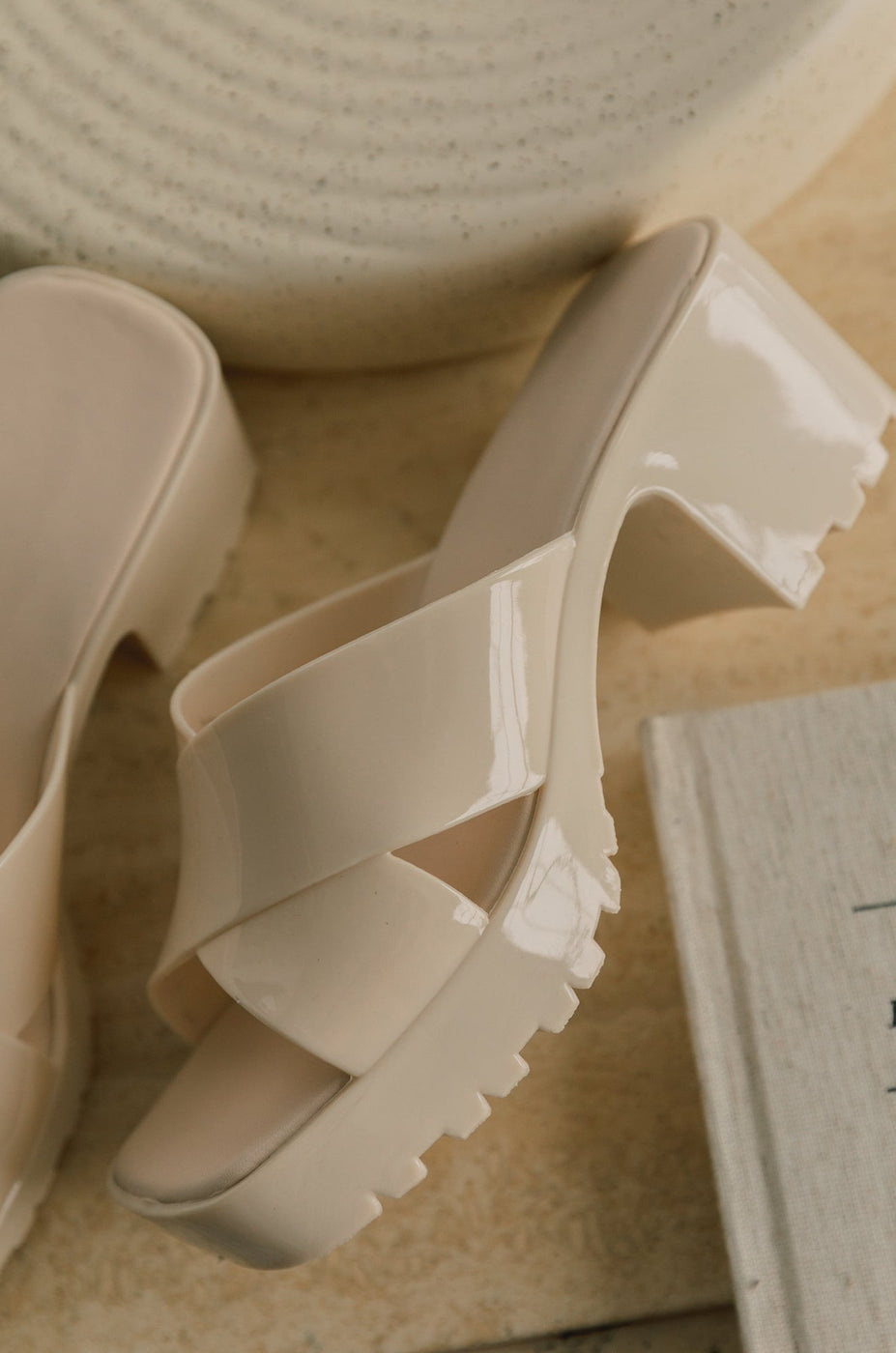 "Tiana" Beige Platform Sandals