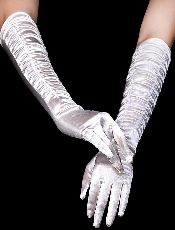 Elbow Length Satin Gloves