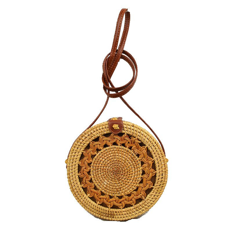 "Yaya" Round Detailed Straw Handbag