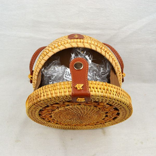 "Yaya" Round Detailed Straw Handbag