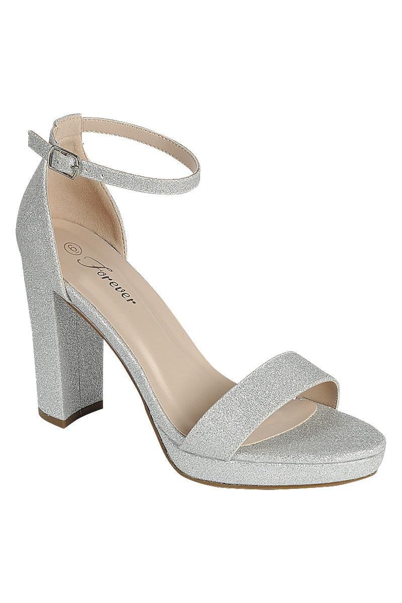 "Rory" Silver Platform Heels