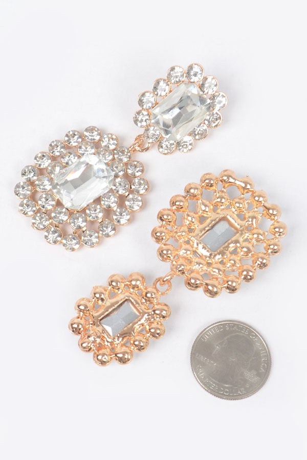Big Stone Drop Earrings