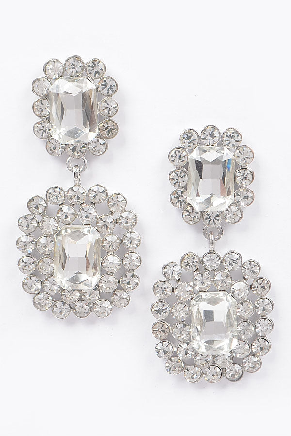 Big Stone Drop Earrings