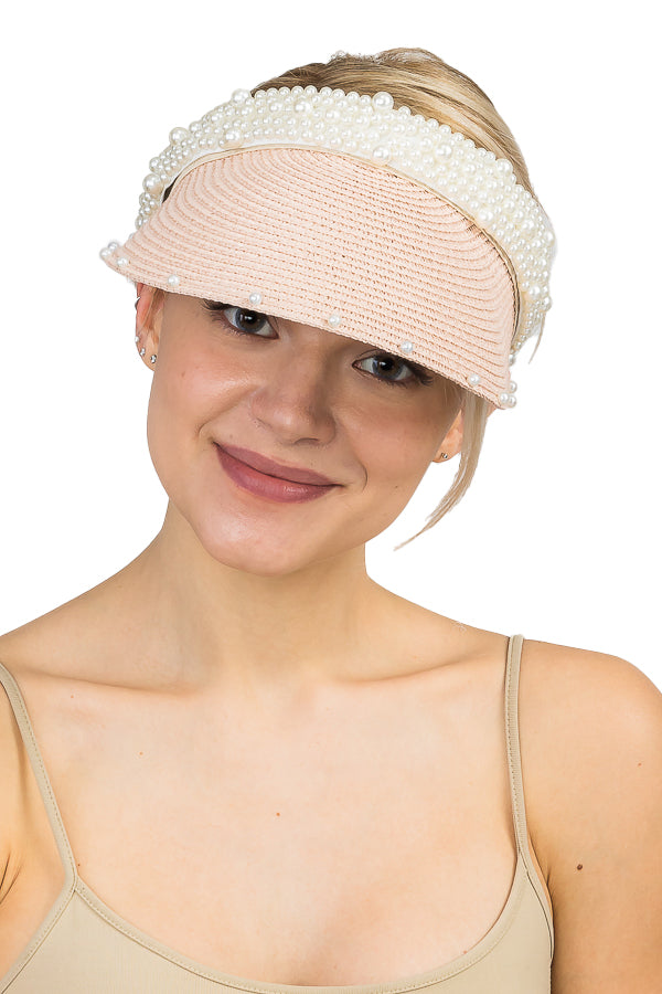 "Whitley" Pearl Straw Visor