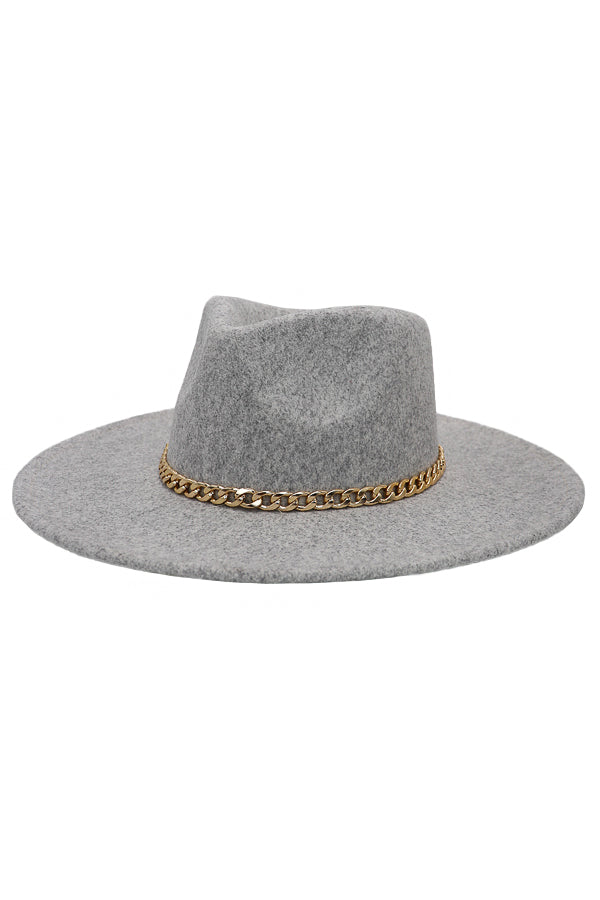 "Eva" Chain Band Felt Fedora