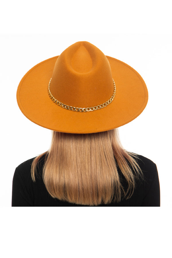 "Eve" Red Brim Fedora Hat