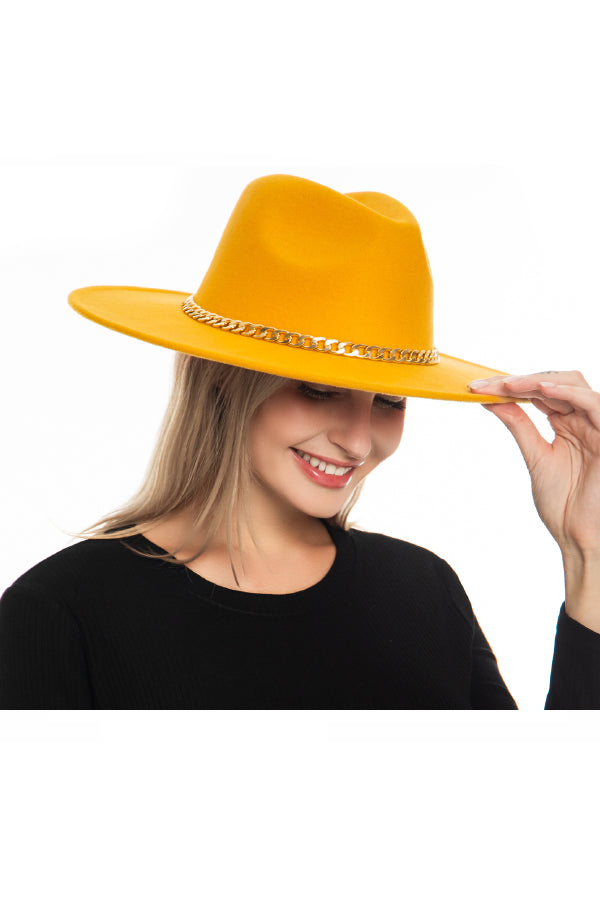 "Eve" Red Brim Fedora Hat