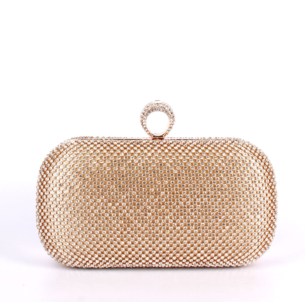 "Eleanor" Small Pill Shaped Jeweled Clutch