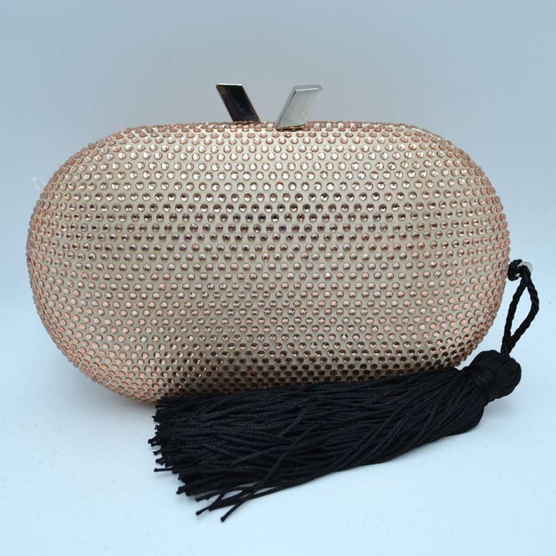 "Donna" Jeweled Pill Shaped Clutch