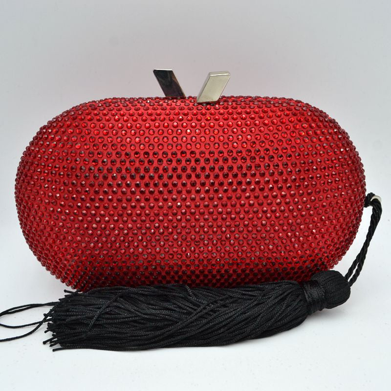 "Donna" Jeweled Pill Shaped Clutch