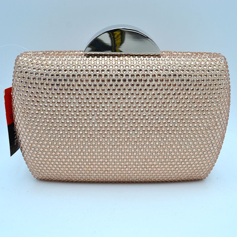"Elaine" Jeweled Black Clutch