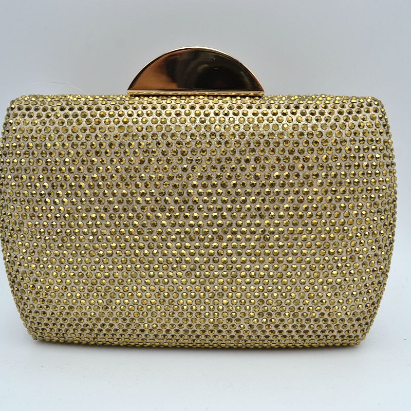 "Elaine" Jeweled Black Clutch