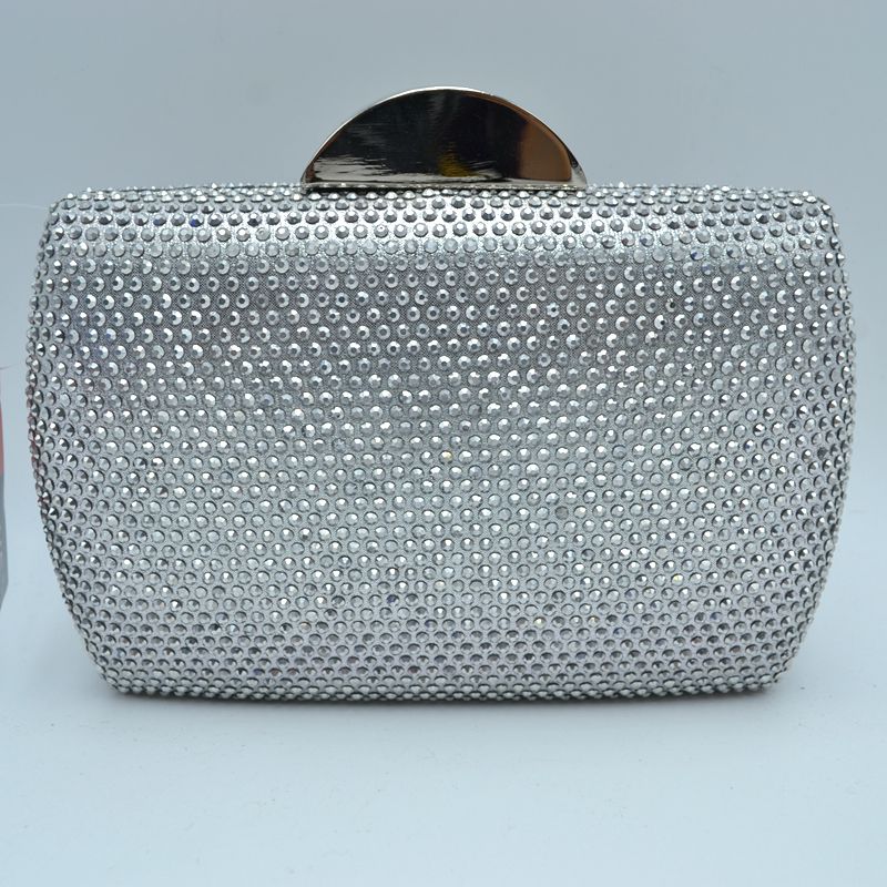 "Elaine" Jeweled Black Clutch