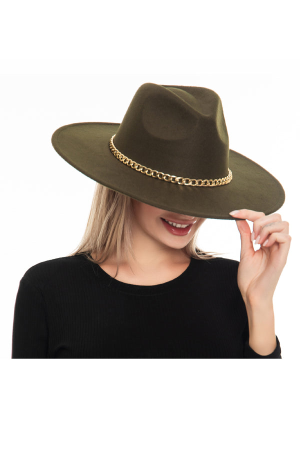 "Eve" Red Brim Fedora Hat