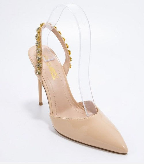 "Ruth" Nude Slingback Heels