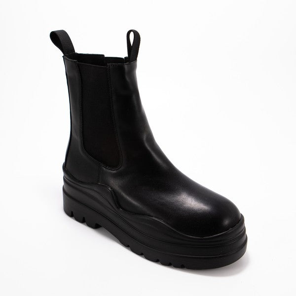 "Zahara" Black Platform Booties