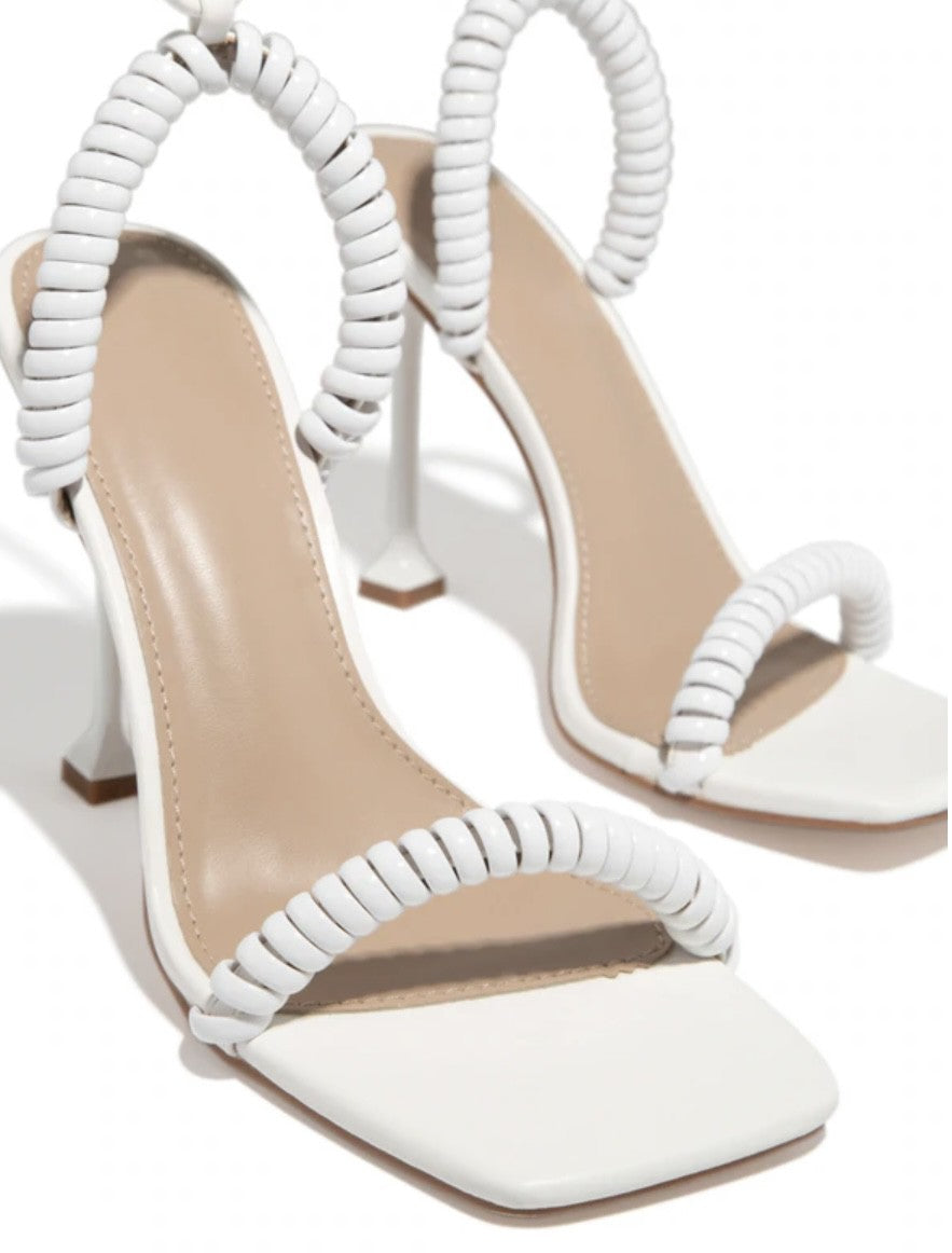 "Jade" White Heels