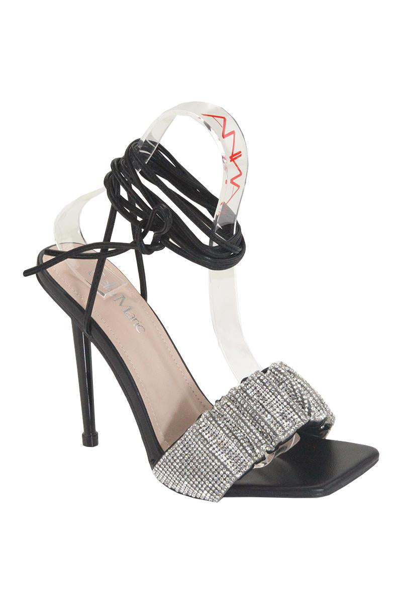 "Rosalie" Black Lace Up Heels