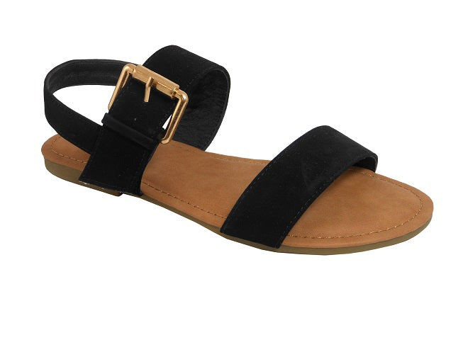 "Dawn" Slingback Black Sandals
