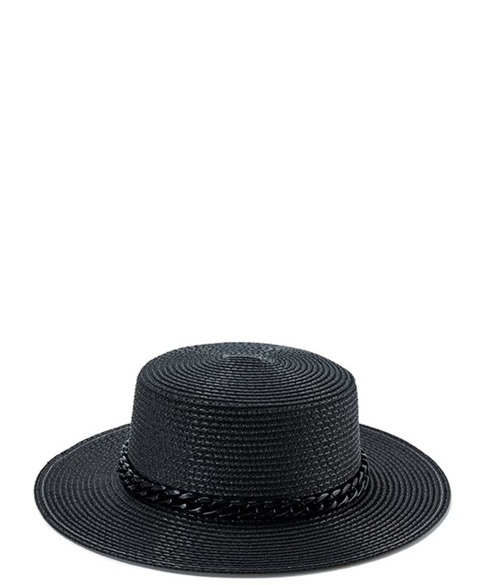 "Daisy" Chain Band Small Brim Straw Hat