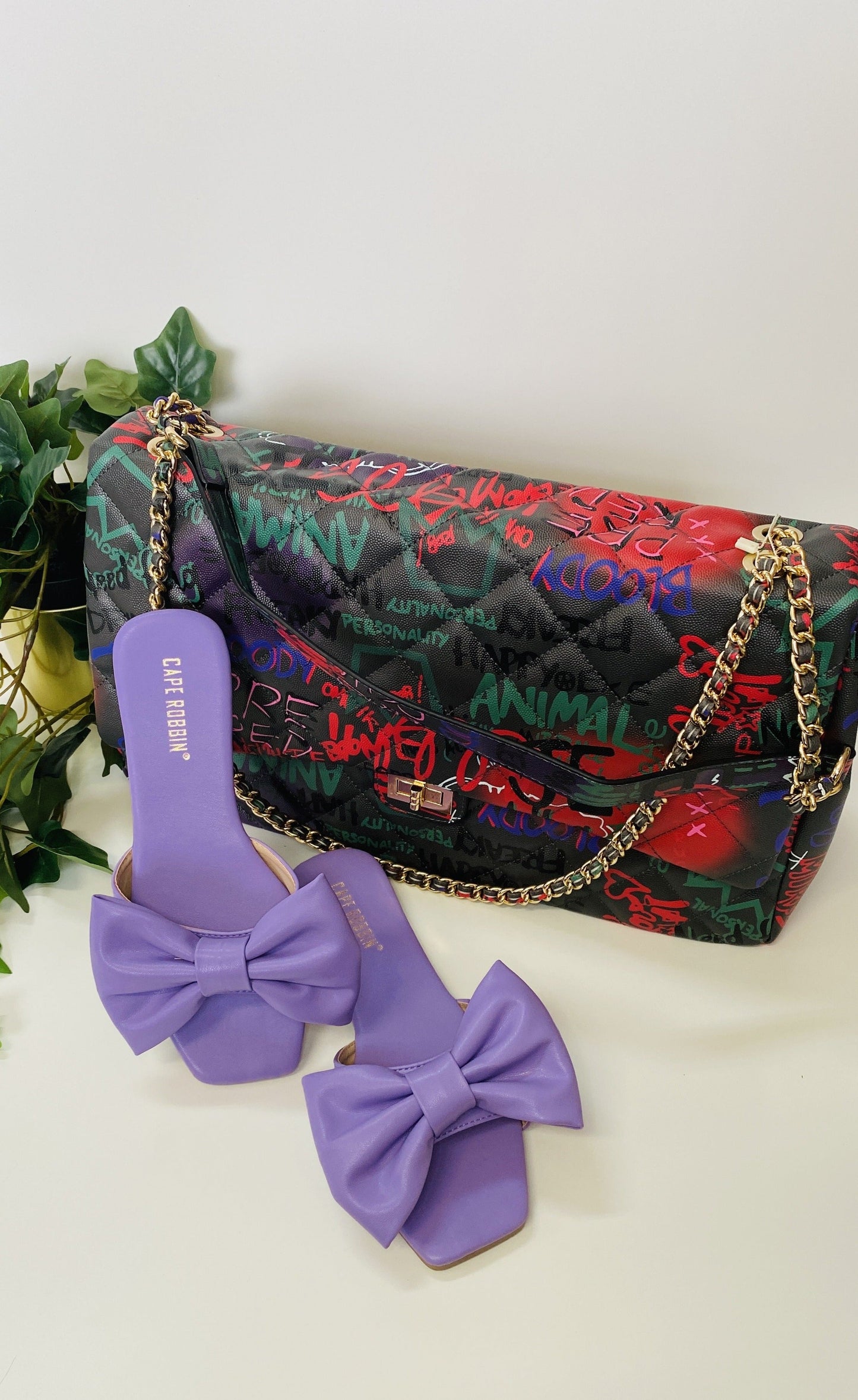 "Dee" Lilac Bow Slip On Sandals