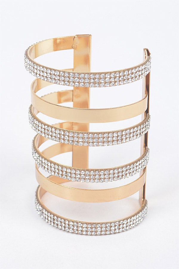 Open Jeweled Cuff Bracelet