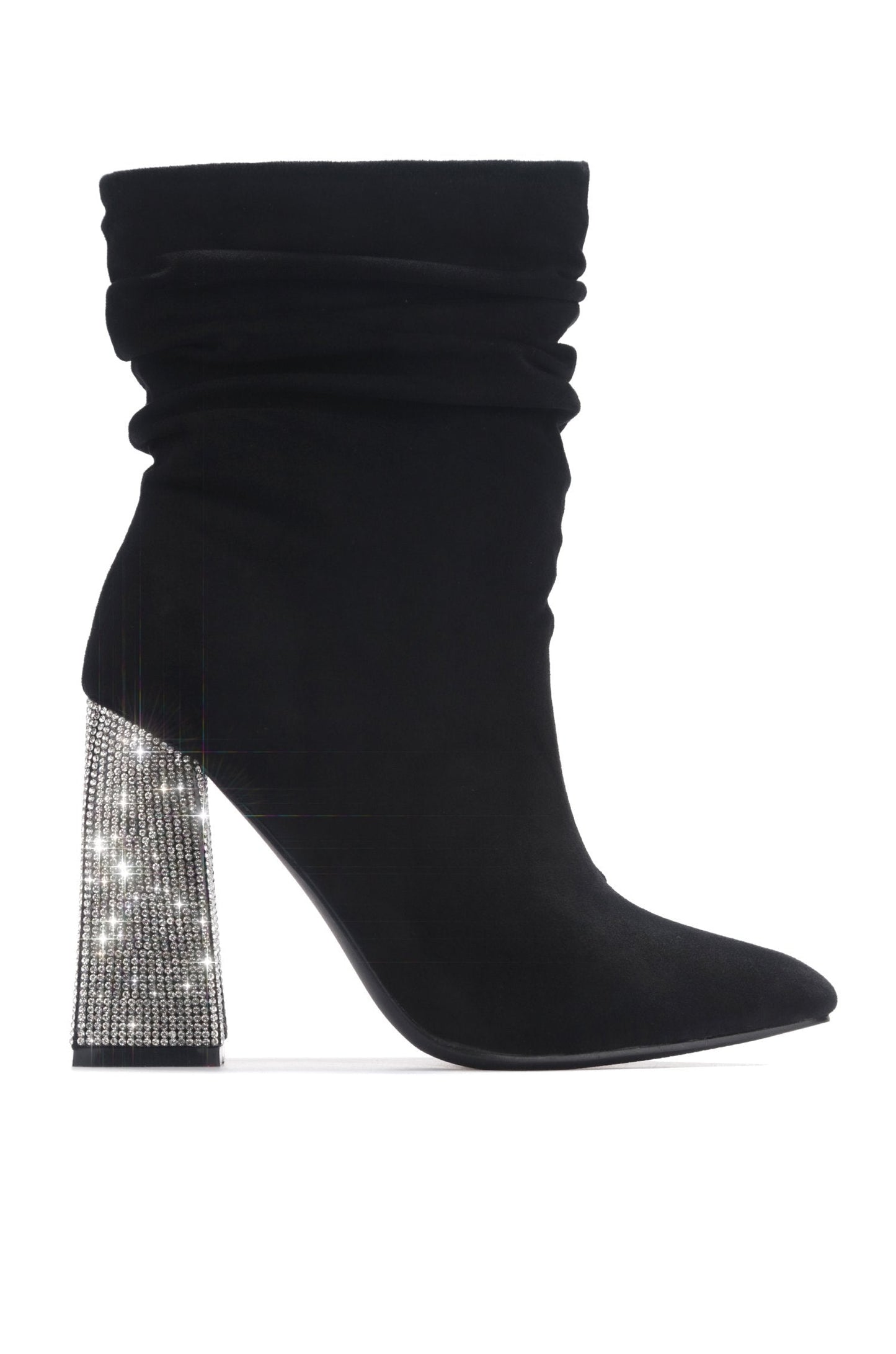 "Raven" Black Jewel Heel Booties