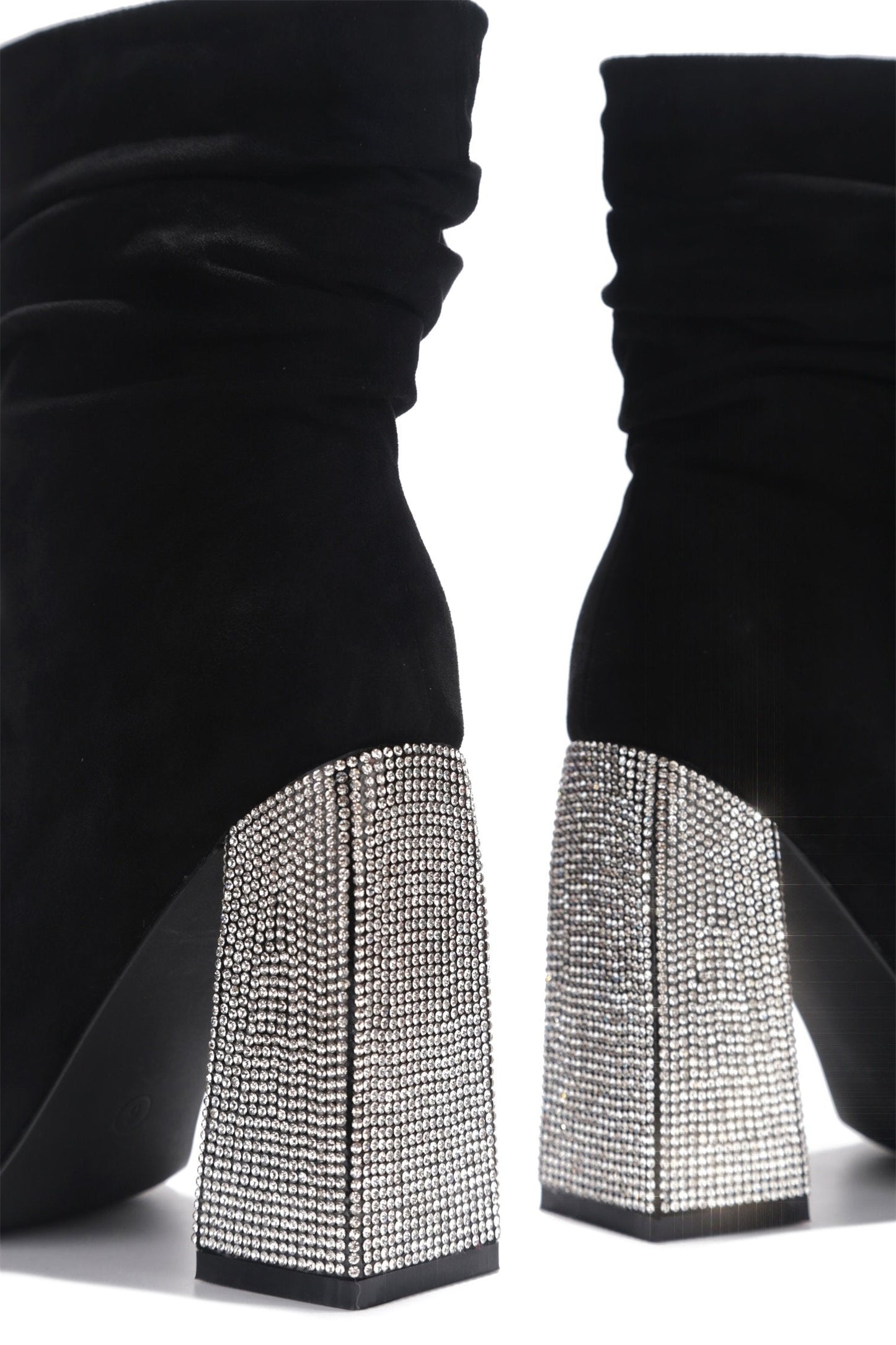 "Raven" Black Jewel Heel Booties