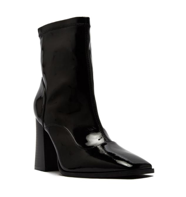 "Winnie" Black Vegan Leather Booties